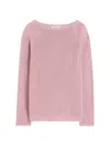 Max Mara Linen Yarn Basic Sweater In Pink