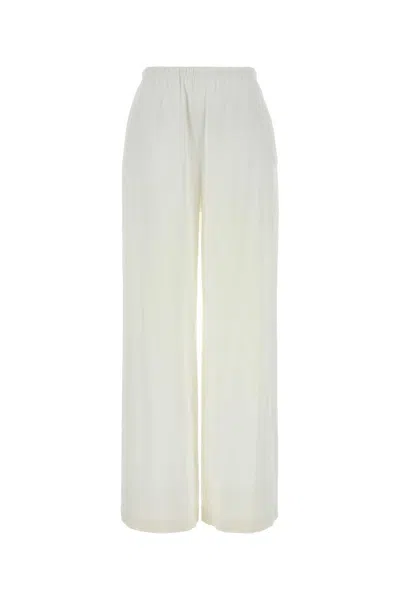 Max Mara Women's Linen-viscose Stretch Pants In White