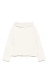 Max Mara Cotton Blend Hoodie Drop Shoulder In White