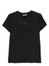 Max Mara Embellished Round Neck Top With Graphic Detail In Black