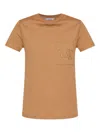 Max Mara Women Logo Cotton T-shirt In Brown