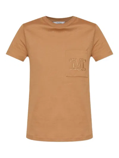 Max Mara Women Logo Cotton T-shirt In Multi