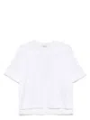 Max Mara Cotton Top With Subtle Logo Detail In White