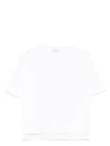 Max Mara Cotton Top With Subtle Logo Detail In White