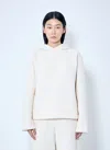 Max Mara Women Logo Embroidery Hooded Sweatshirt In White