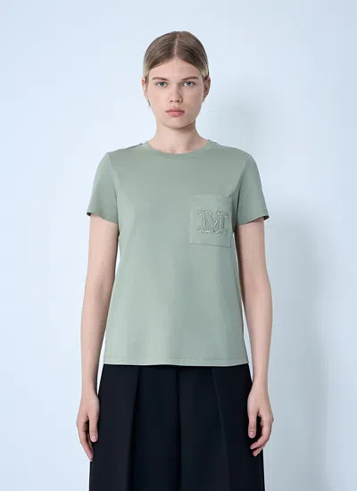 Max Mara Women Logo Motif T-shirt In Green