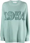 Max Mara Logo Wool Sweater In Grey