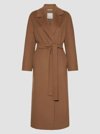 Max Mara Women's Long Wool Drap Wrap Coat In Hazelnut Brown