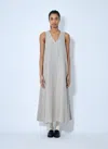 Max Mara Flared Silhouette Sleeveless V-neck Dress In Gray