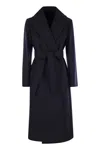 Max Mara Long-sleeved Coat In Blue