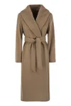 Max Mara Bcollage Double-breasted Coat In Brown
