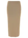 Max Mara Ribbed Texture Midi Length Elastic Waistband Skirt