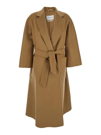 Max Mara Women 'ludmilla' Beige Coat With Wide Notched Revers In Cashmere Woman