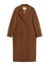 Max Mara 101801 Double-breasted Wool Coat In Leather