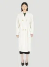 Max Mara Waterproof Gabardine Wool Windbreaker In White