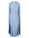 Max Mara Pianoforte Women Managua Pure Silk Crepe De Chine Dress With Cape