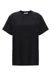 Max Mara Cotton T-shirt With Embroidered Monogram In Black