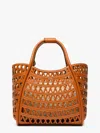 Max Mara Women Marines Weaving Perforated Leather Handbag With Internal Clutch