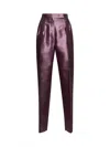 Max Mara Women Mauve Mikado Adige Trousers In Burgundy