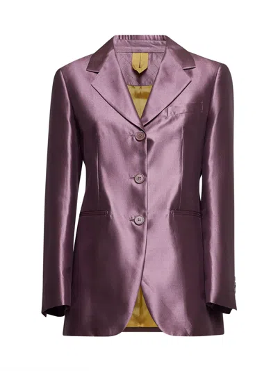 Max Mara Women Mauve Mikado Malaga Blazer In Burgundy