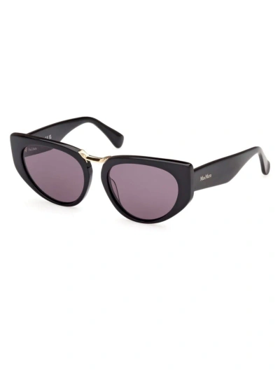 Max Mara Bridge1 Acetate Cat-eye Sunglasses In Black/smoke