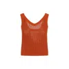 Max Mara Hollowed-out Knitted Vest In Multicolor