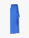 Max Mara Pianoforte Light Blue Flowy Silk Dress Women In Blue