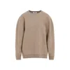 Max Mara Beige Sweatshirt In Wool And Cashmere Blend In Multicolor