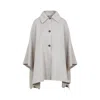Max Mara Relaxed Silhouette Cape Coat With Embossed Pattern In Multicolor
