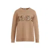 Max Mara Plata 1952 Sequin Logo Knit Sweater In Brown