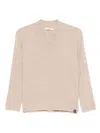 Max Mara Arten Ribbed V-neck Jumper In Neutral