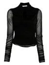 Max Mara Mesh-sleeve Blouse