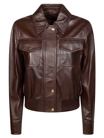 Max Mara Women's Mini Bomber Jacket In Brown