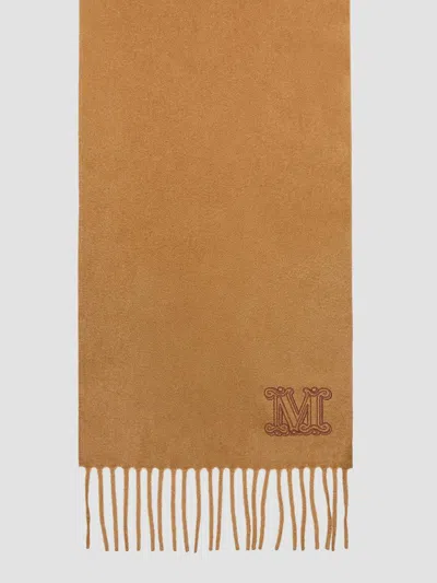 Max Mara Women's Monogram Embroidered Cashmere Stole In Brown