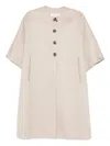 Max Mara Button-fastening Cashmere Cape Coat In Neutral