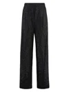Max Mara Navigli Viscose Blend Trouser With Sequins In Black
