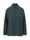 Max Mara Navy Blue Regular Solid Shirt In Blue