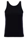 Max Mara Navy Blue Solid Round Neck Top In Blue