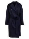 Max Mara Studio Navy Blue Cotton Gabardine Trench