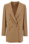 Max Mara 'mist' Double-breasted Longline Blazer In Cream
