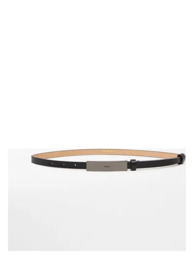 MAX MARA WOMEN'S NEWPLATE15 BELT BLACK | SIZE MEDIUM | 2514501013600001