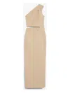 Max Mara One-shoulder Dress With Elegant Draping And Cut-out Detail In Caramel