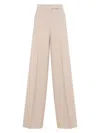 Max Mara High-waisted Wide-leg Trousers With Sharp Pleats In Nude & Neutrals