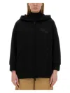 Max Mara Obbia Wool Oversize Hooded Sweatshirt In Black