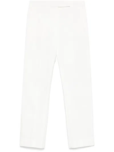 Max Mara Women Okra Trousers In White