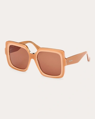 Max Mara Women's Orange Ernest Oversized Square Sunglasses In Orange / Brown
