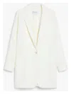 Max Mara Orlaya Virgin Wool Oversized Tailored Jacket In White