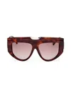 Max Mara Women's Orsola 57mm Shield Sunglasses In Classic Havana