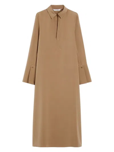 MAX MARA WOMEN'S OSSOLA DRESS HAZELNUT | SIZE IT 46 | 2521226018600037