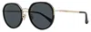 Max Mara Women's Oval Alt Fit Sunglasses Mm0109-k 01a Black/gold 54mm In Multi